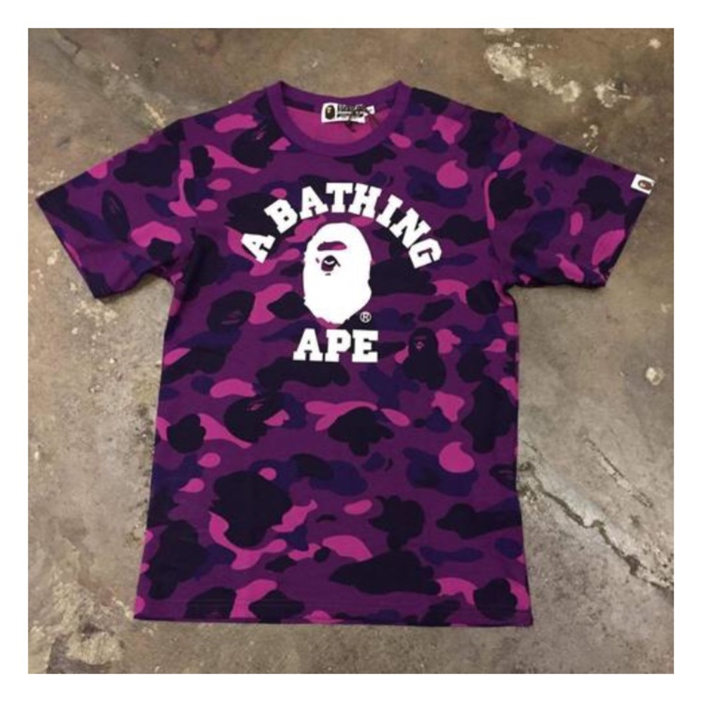 NEW BAPE CAMO LOGO PURPLE